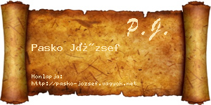 Pasko József névjegykártya